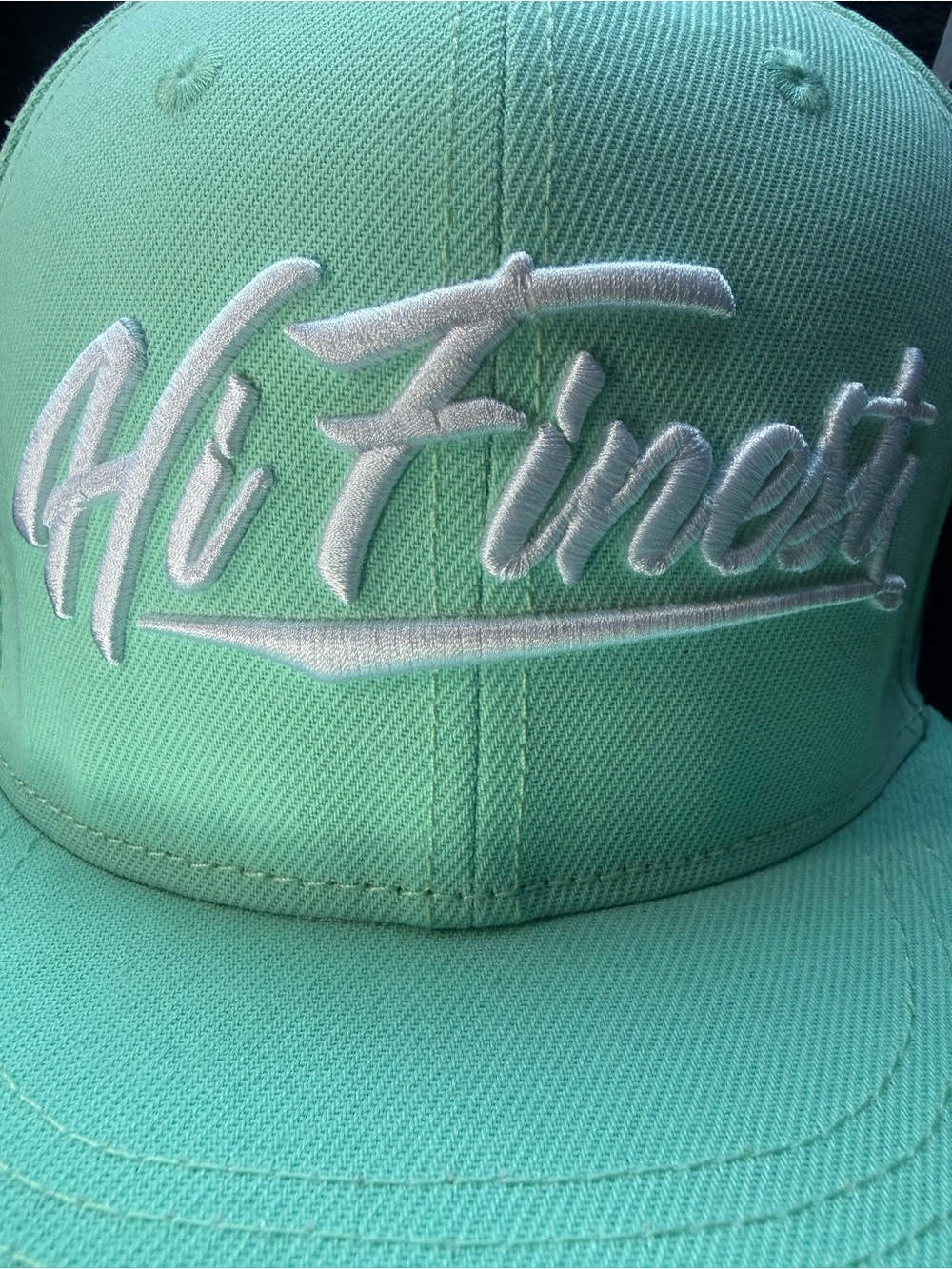 Hawaii's Finest Mint Green Snapback with White Embroidery